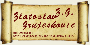 Zlatoslav Grujesković vizit kartica